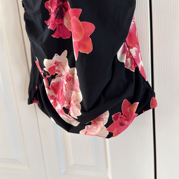 Calvin Klein Women's Floral-Print Tankini Swim Top- Black/Pink/White - L - Picture 6 of 10